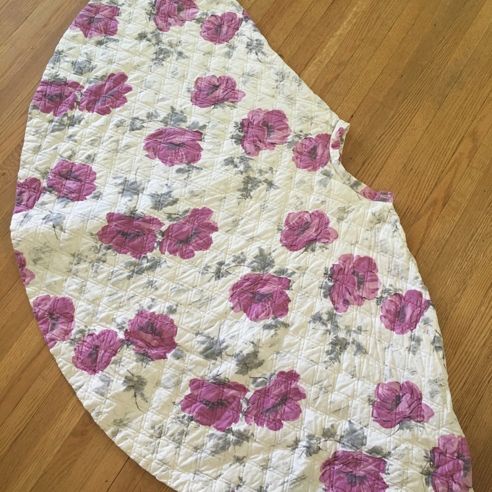 50s full circle quilted pastel floral skirt